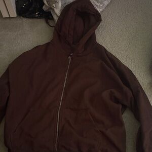 Brandy Melville Dark Brown Hooded Jacket